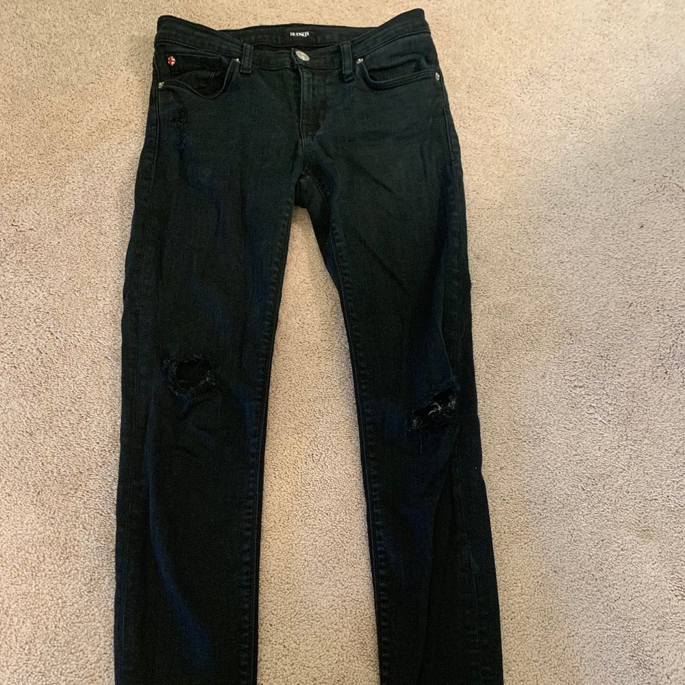 Hudson ripped Black Skinny Jeans